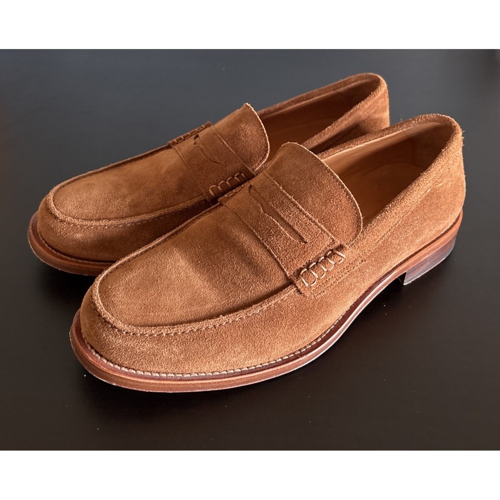 Banana Republic Mens 8 Suede Penny Loafer Cognac Brown Leather Made in Portugal